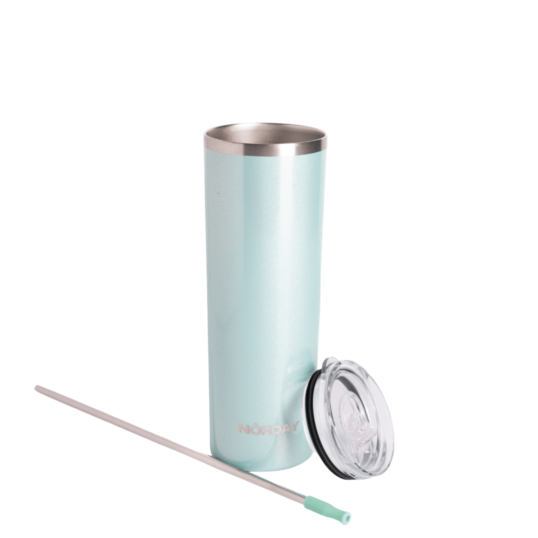 Skinny 22 oz Aqua Glitter