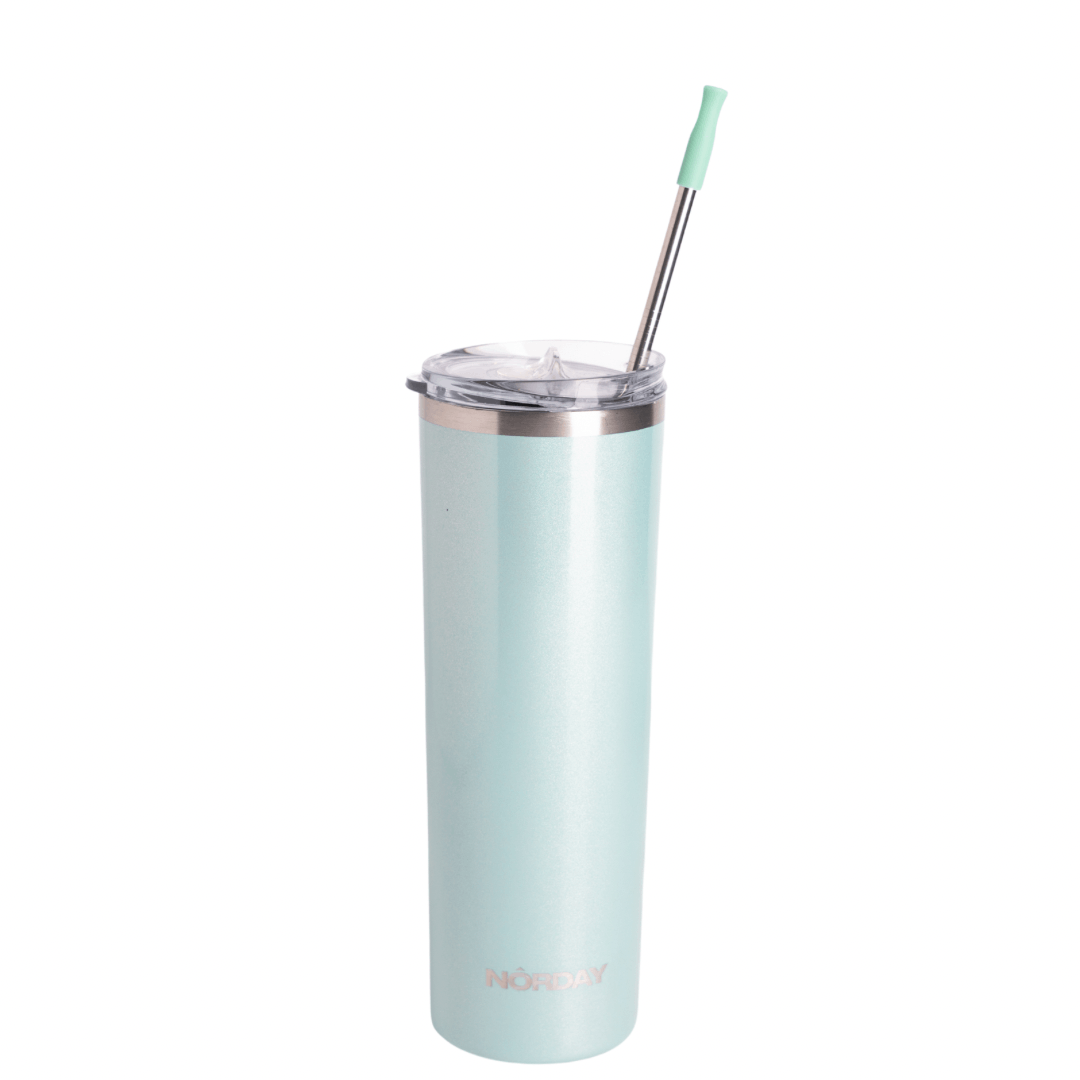 Skinny 22 oz Aqua Glitter